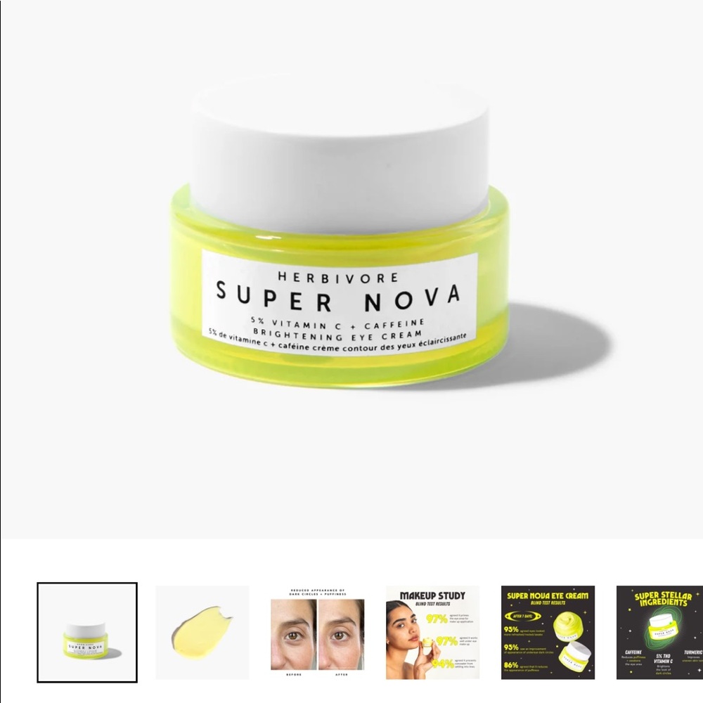BNWT Herbivore SUPER NOVA 5% Vitamin C + Caffeine Brightening Eye Cream